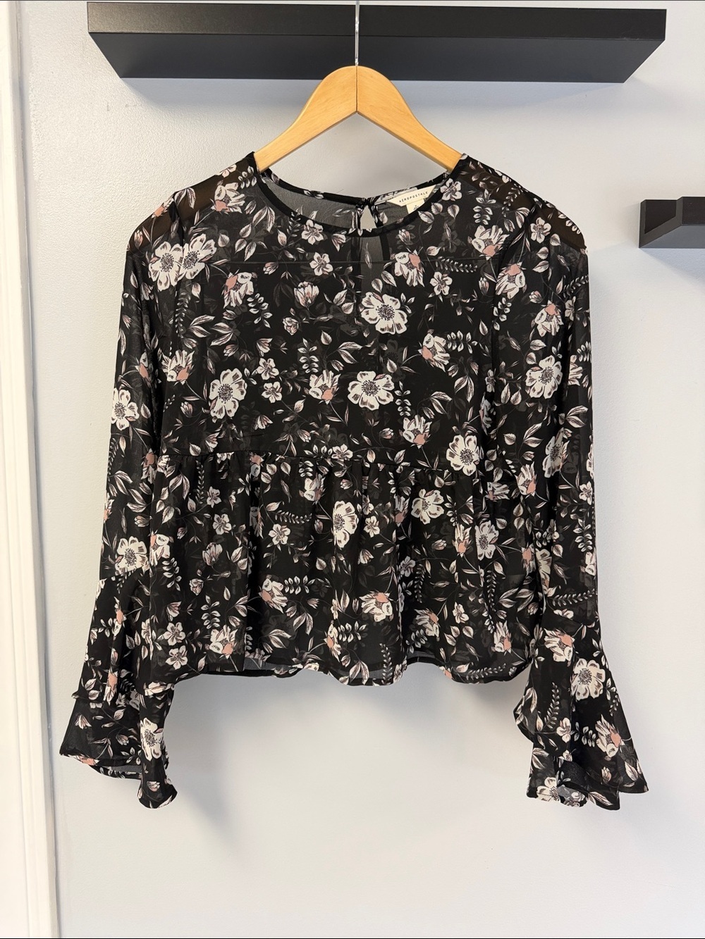 Aeropostale Sheer Floral Blouse